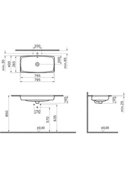 Metropole Tezgahaltı Lavabo 80 Cm-Beyaz fiyatları