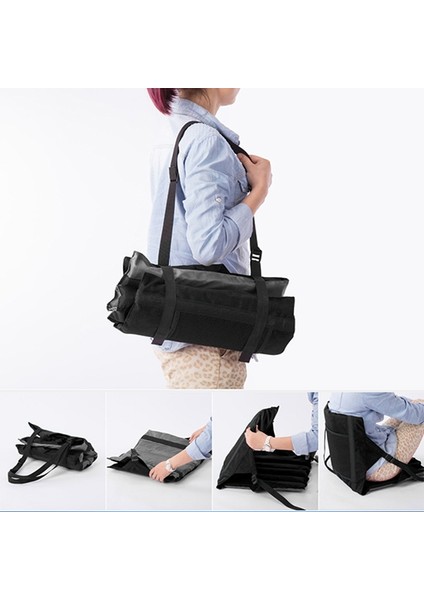 Backrest ile Dış Mekan Katlanır Koltuk Yastığı Boyut 78*40*2cm Siyah (Yurt Dışından)