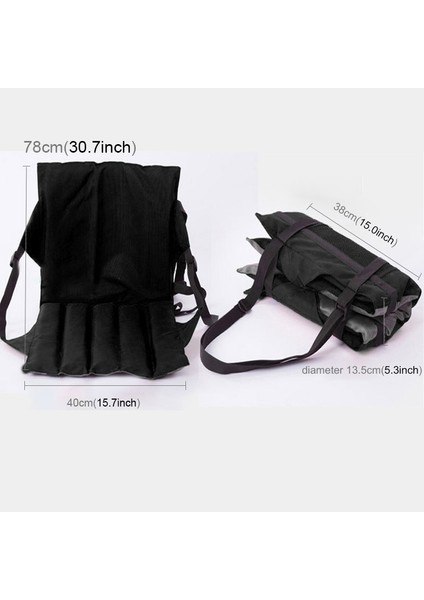 Backrest ile Dış Mekan Katlanır Koltuk Yastığı Boyut 78*40*2cm Siyah (Yurt Dışından)