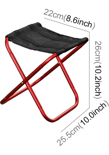 Açık Taşınabilir Katlanır Tabure Boyut 25*22*26CM Kırmızı (Yurt Dışından)