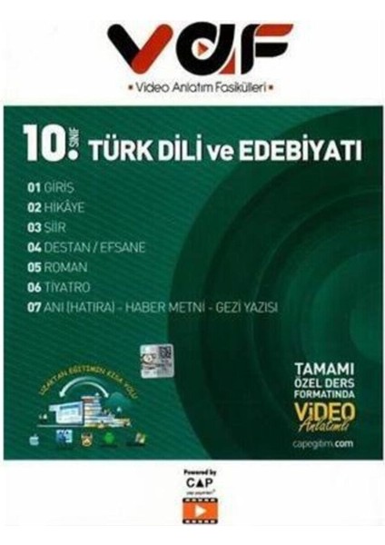 10. Sınıf Türk Dili ve Edebiyatı Vaf Serisi