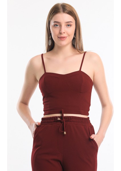 Gloplu Bustiyer | BUS33438 Bordo