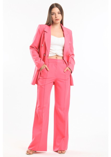 Süs Dikişli Hürrem Kumaş Bol Paça Pantolon | PNT34239 Fuşya fırsatları