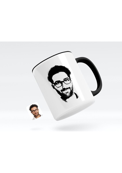 Kişiye Özel Erkek Silüet Siyah Kupa Bardak-1