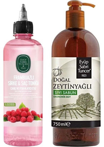 Frambuazlı Sirke & Saç Toniği 500 ml x Zeytinyağlı Sıvı Sabun 750 ml