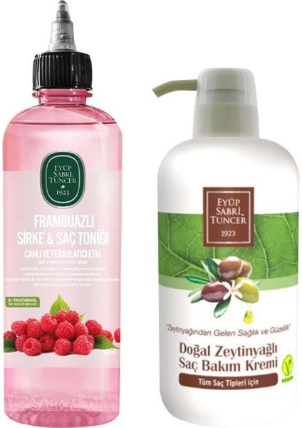 Frambuazlı Sirke & Saç Toniği 500 ml x Zeytinyağlı Saç Krem 600 ml