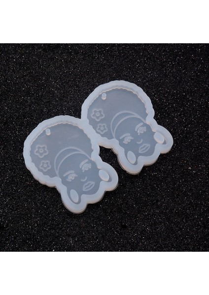 Reçine Epoksi Kalıp - Ikili Kolye Küpe Ucu Kadın Motif - 989 modelleri