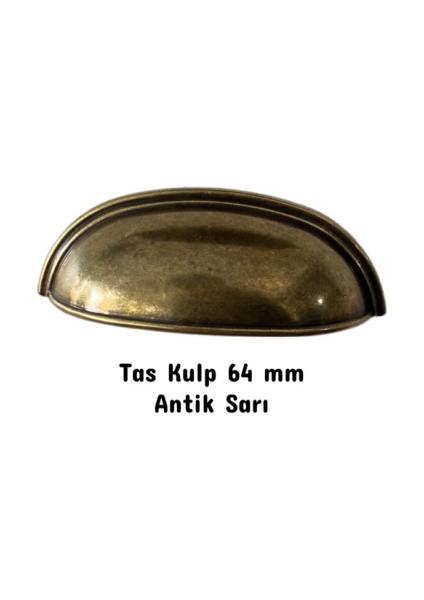 Tas 64 mm Kulp Antik Sarı