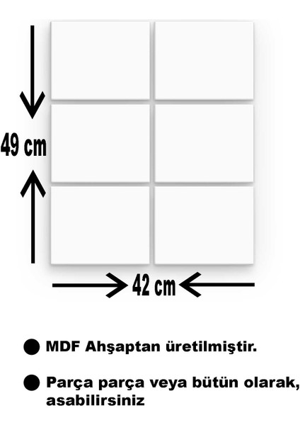 Çiçekler 6 Parça Ahşap Mdf Tablo NHL1769