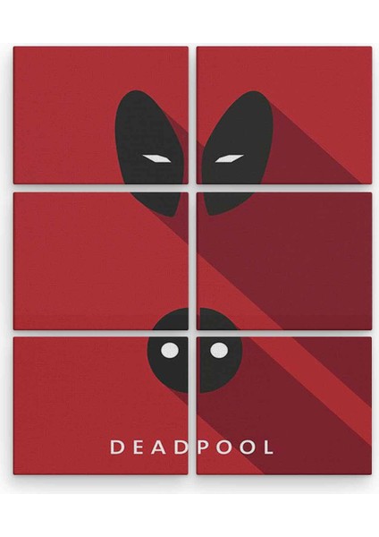 Deadpool 6 Parça Ahşap Mdf Tablo NHL2981