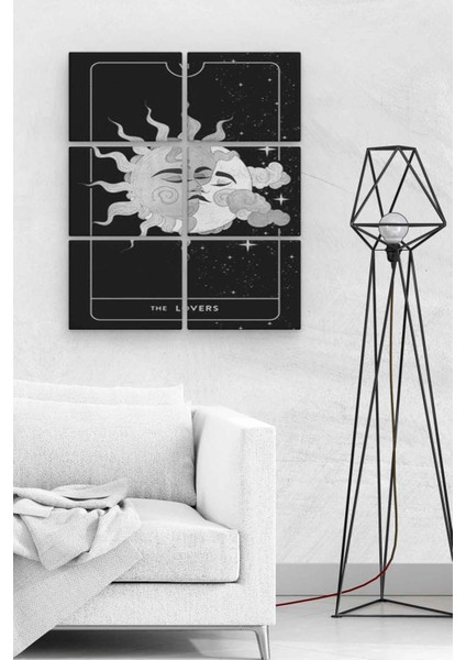 Moon And Sun 6 Parça Ahşap Mdf Tablo NHL3988