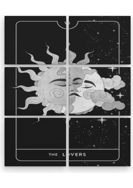 Moon And Sun 6 Parça Ahşap Mdf Tablo NHL3988 fiyatları