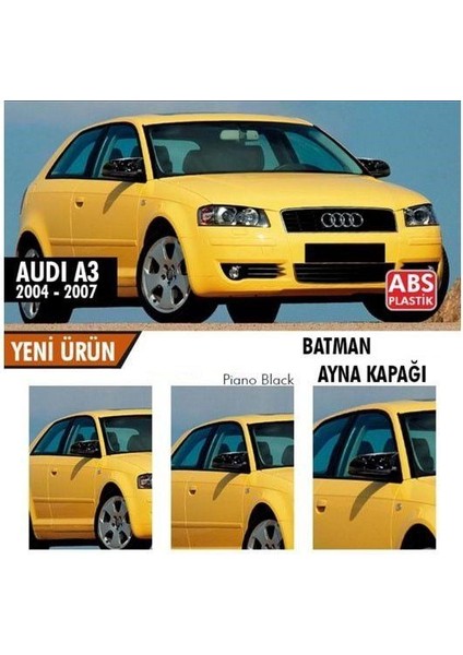 Audi A3 8p Batman Yarasa Ayna Kapağı Piano Black 2003-2007