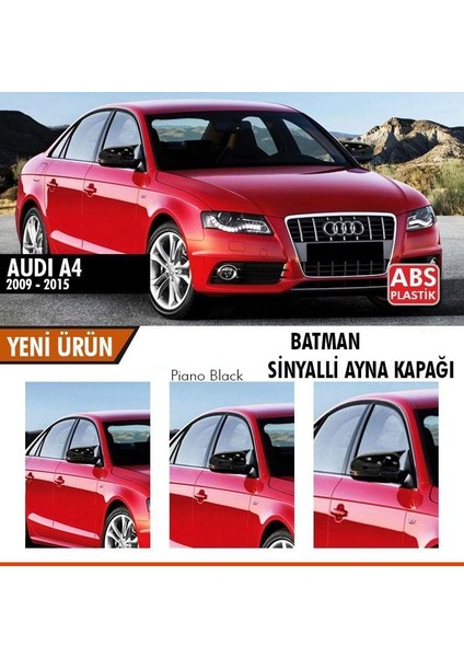 Ebal Oto Audi A4 B8 Batman Yarasa Ayna Kapağı Piano Black / 2009-2014