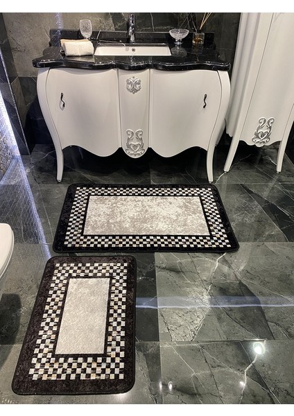 Megan Dama Çerçeve Desen Banyo Paspası 70X160 (70X110-70X50 İkili Takım) fiyatları