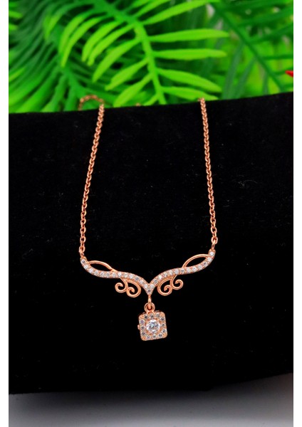 Zirkon Taşlı Gerdanlık Model Gümüş Kolye 201020687