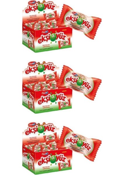 Ekşiyüz Sakız 100 Adet Kola 3 Paket