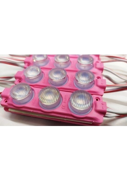 3W 3lü Lensli Modül LED Ip 65 Pembe
