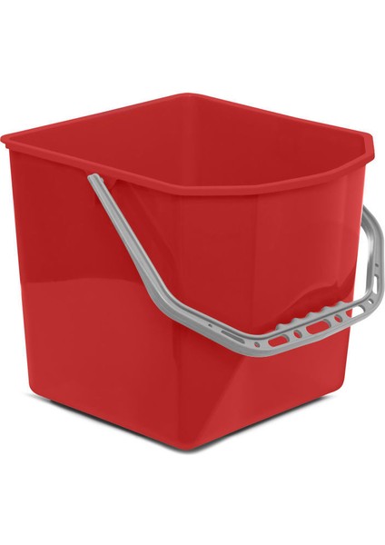 Çift Kovalı Temizlik Arabası Seti Yedek Kirli Su Kovası 25 Lt Kırmızı