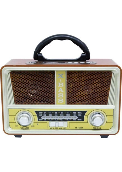 Meier Nostaljik Radyo USB Sd Card Bluetooth Nostaljik Radyo 112 Kahverengi