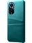 Çift Kart Yuvaları Tasarım Telefon Kapağı Pu Deri + Pc Huawei Nova 9 Için Zor Kılıf / Onur 50 - Yeşil (Yurt Dışından) 2