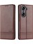 Güz Önleme Pu Deri Cüzdan Flip Case Manyetik Emilim Katlama Stand Koruyucu Kapak Onur 60 - Siyah (Yurt Dışından) 1