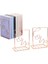 2 Adet Yaratıcı Metal Bookends Masası Depolama Tutucu Raf Kitabı Organizatör Standı, Aşk Şekilli ve kare | 2