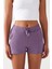 Kadın Lila Cepli Beli Lastikli Basic Fit Spor Şort Shorts 2