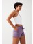 Kadın Lila Cepli Beli Lastikli Basic Fit Spor Şort Shorts 4