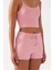 Kadın Pembe Cepli Beli Lastikli Basic Fit Spor Şort Shorts 2