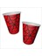 Örümcek Ağı Karton Bardak, 8 Adet - Kırmızı 1