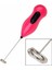 Pilli Mini Mixer Kahve Süt Köpürtücü Karıştırıcı Cappucino Mixer Pembe 1