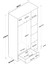 BA117 Gardırop Elbise Dolabı 3 Kapaklı 1 Çekmeceli 6 Raflı 1 Askılı Sepet Ceviz - Beyaz 2