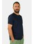 Erkek Bisiklet Yaka Kısa Kollu Tişört Lacivert 1