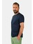 Erkek Bisiklet Yaka Kısa Kollu Tişört Lacivert 4