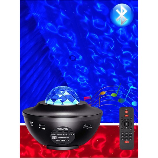 Zenon Starry Projektör Bluetooth Hoparlör+Sese Duyarlı Disko Topu+ USB Mp3 Çalar+Parti, Gece Lambası