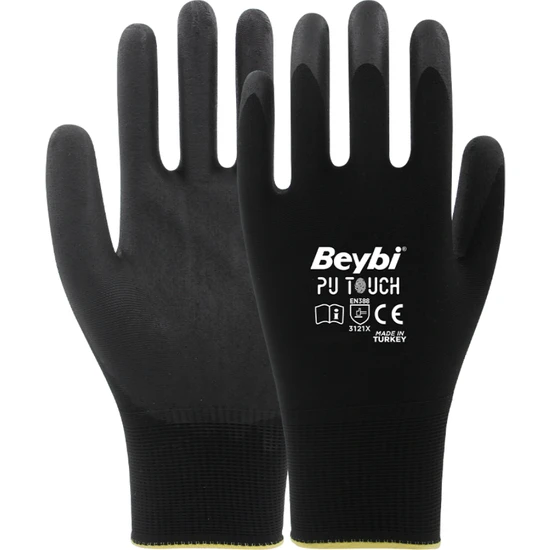 Beybi Pu Touch Poliüretan Polyester Iş Eldiveni 12 Çift