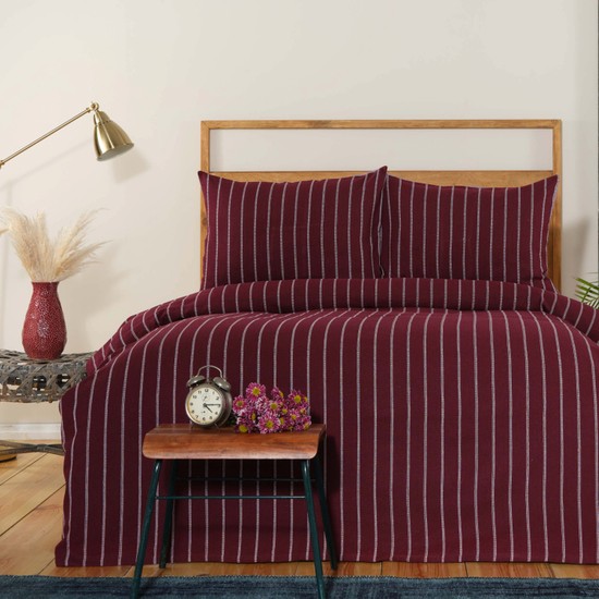 Karaca Home Vella Bordo Çift Kişilik Yatak Örtüsü