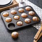 Nehir Mutfak Teflon 12'lı Muffin Kek Kalıbı 35x26x3 CM Yapışmaz Yüzey ile Pratik Kullanım