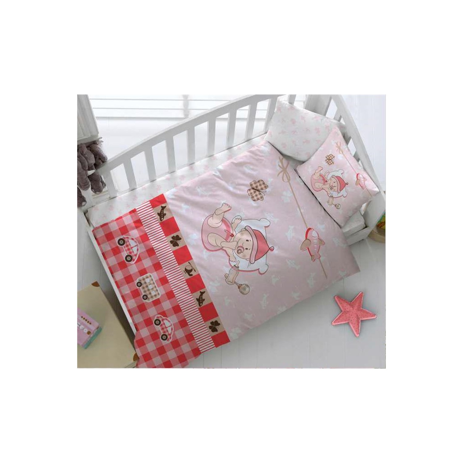 Kristal Bebek Nevresim Takımı Hug Me Kırmızı Fiyatı