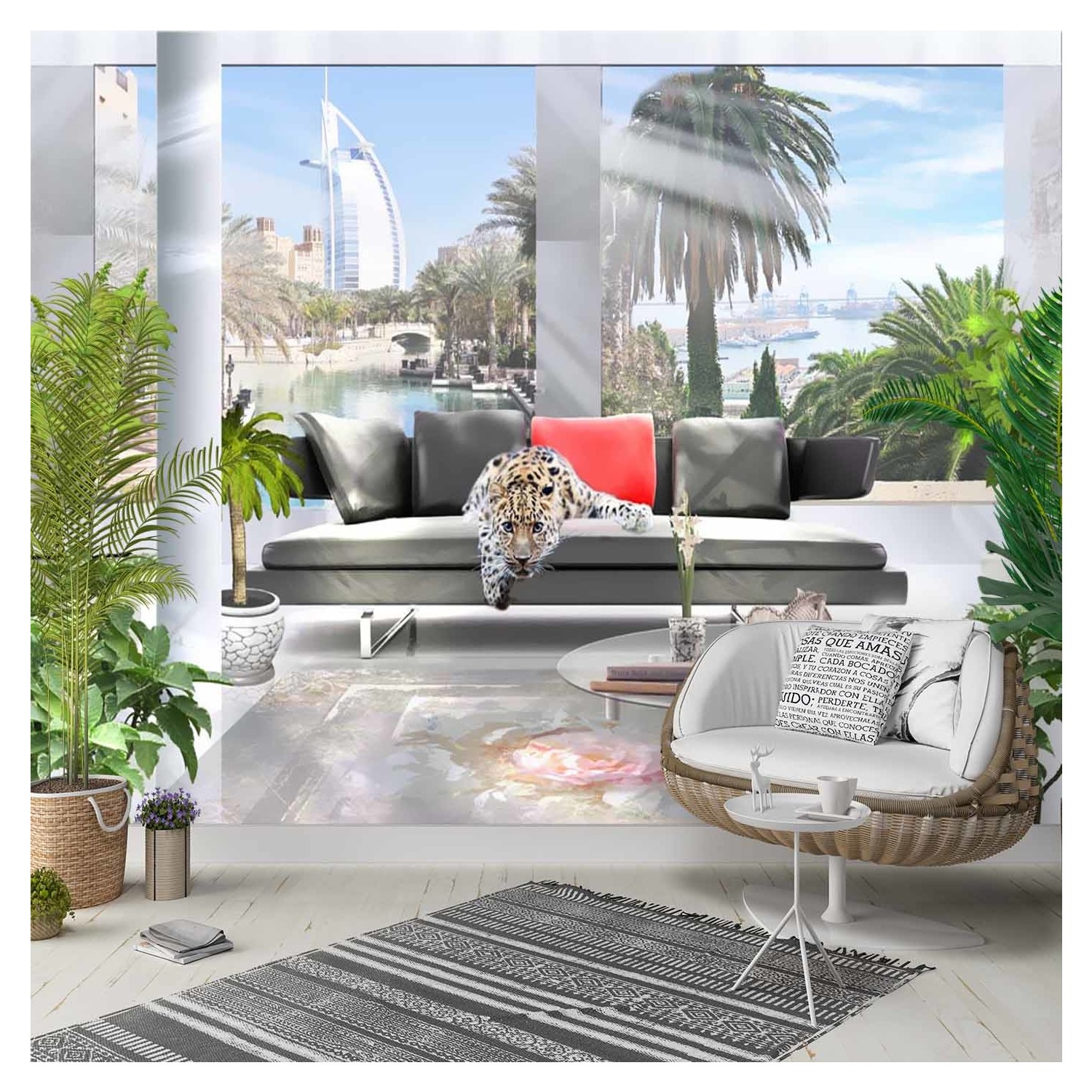 Else Leopar Oda 3D Desenli Silinebilir Poster Duvar Kağıdı Fiyatı