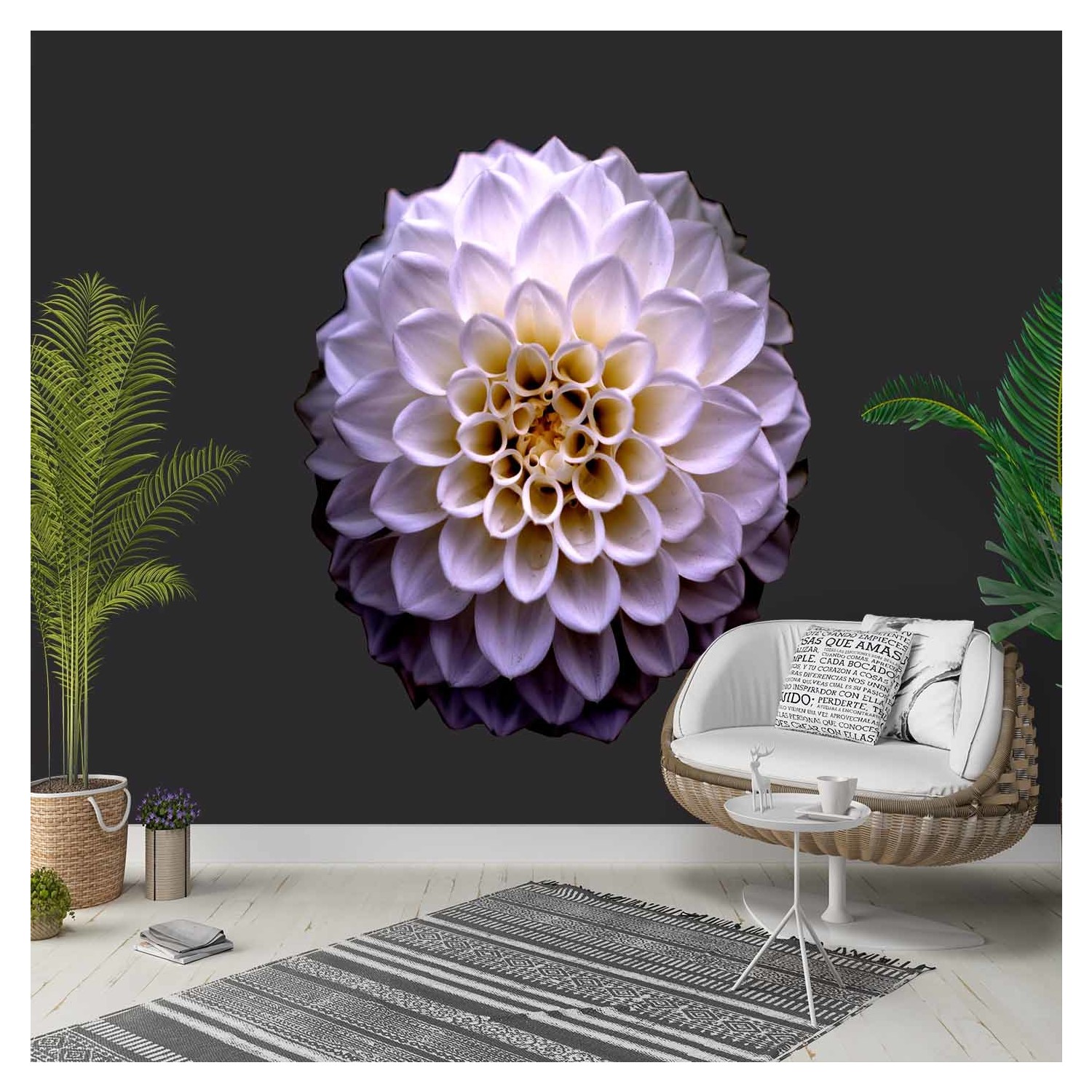 Else Mor Ortanca Siyah 3D Desenli Silinebilir Poster Duvar Fiyatı