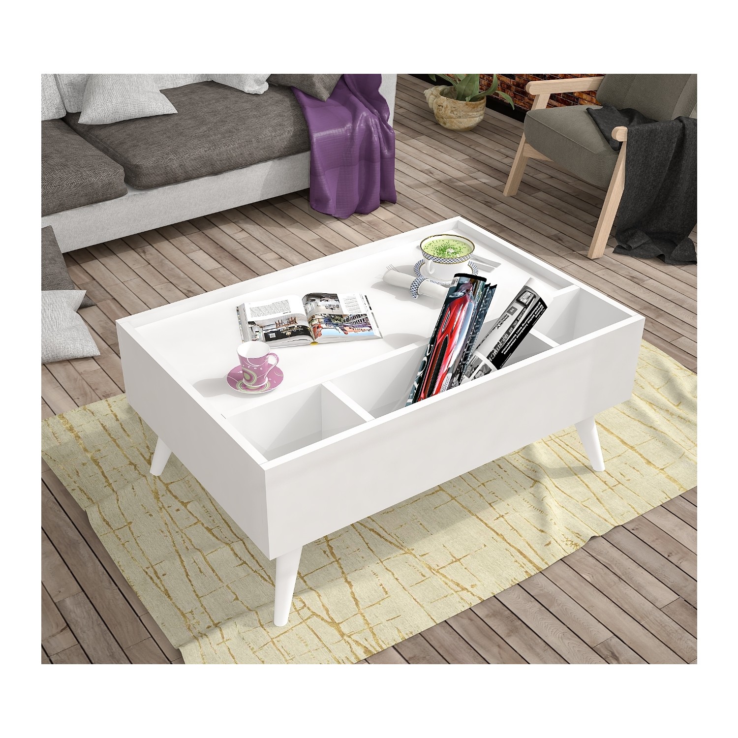 Ankara Mobi̇lya Bena Mobilya Asya Beyaz Orta Sehpa Fiyatı