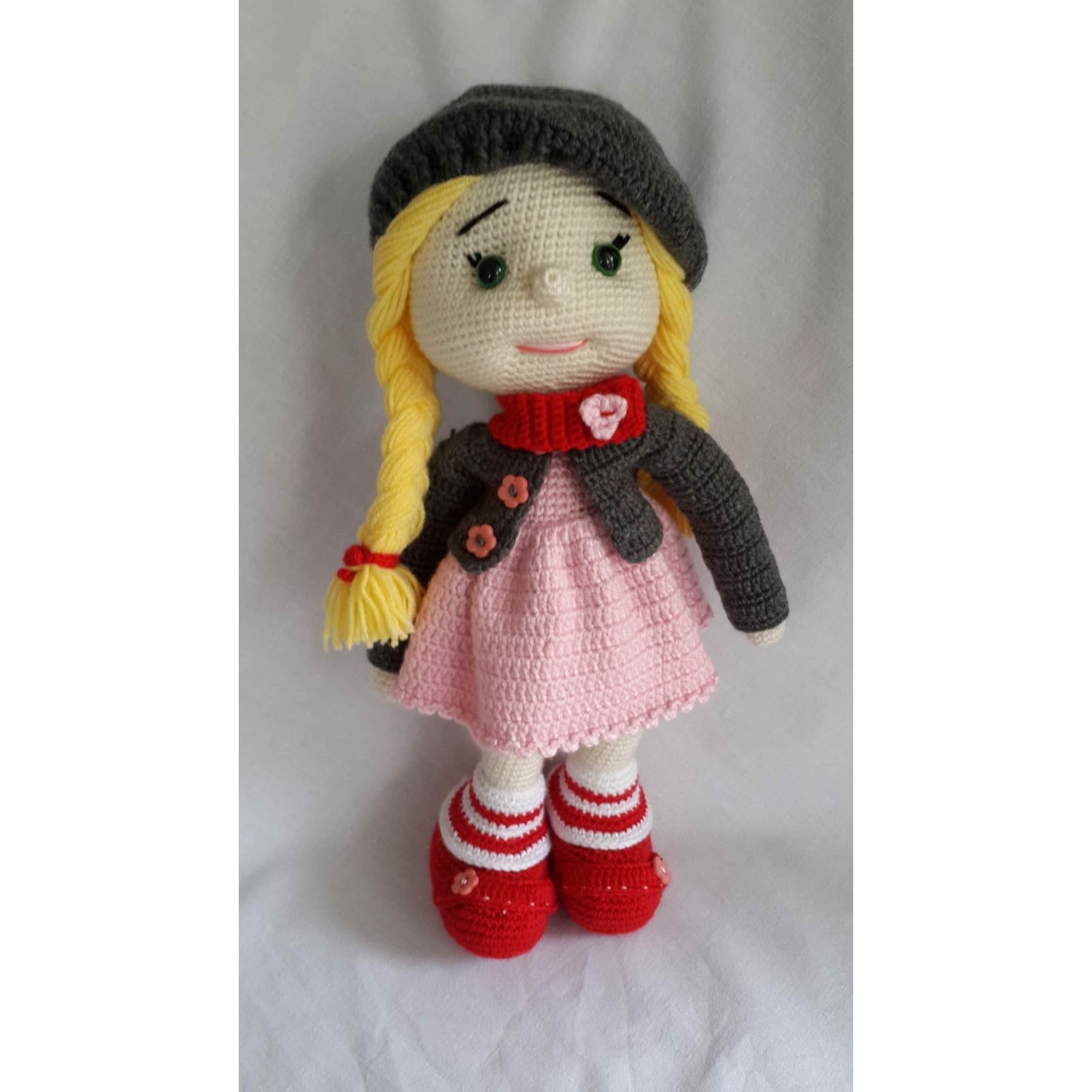 Amigurumi Organik Yıkanabilir Örgü Oyuncak Sarışın Bebek