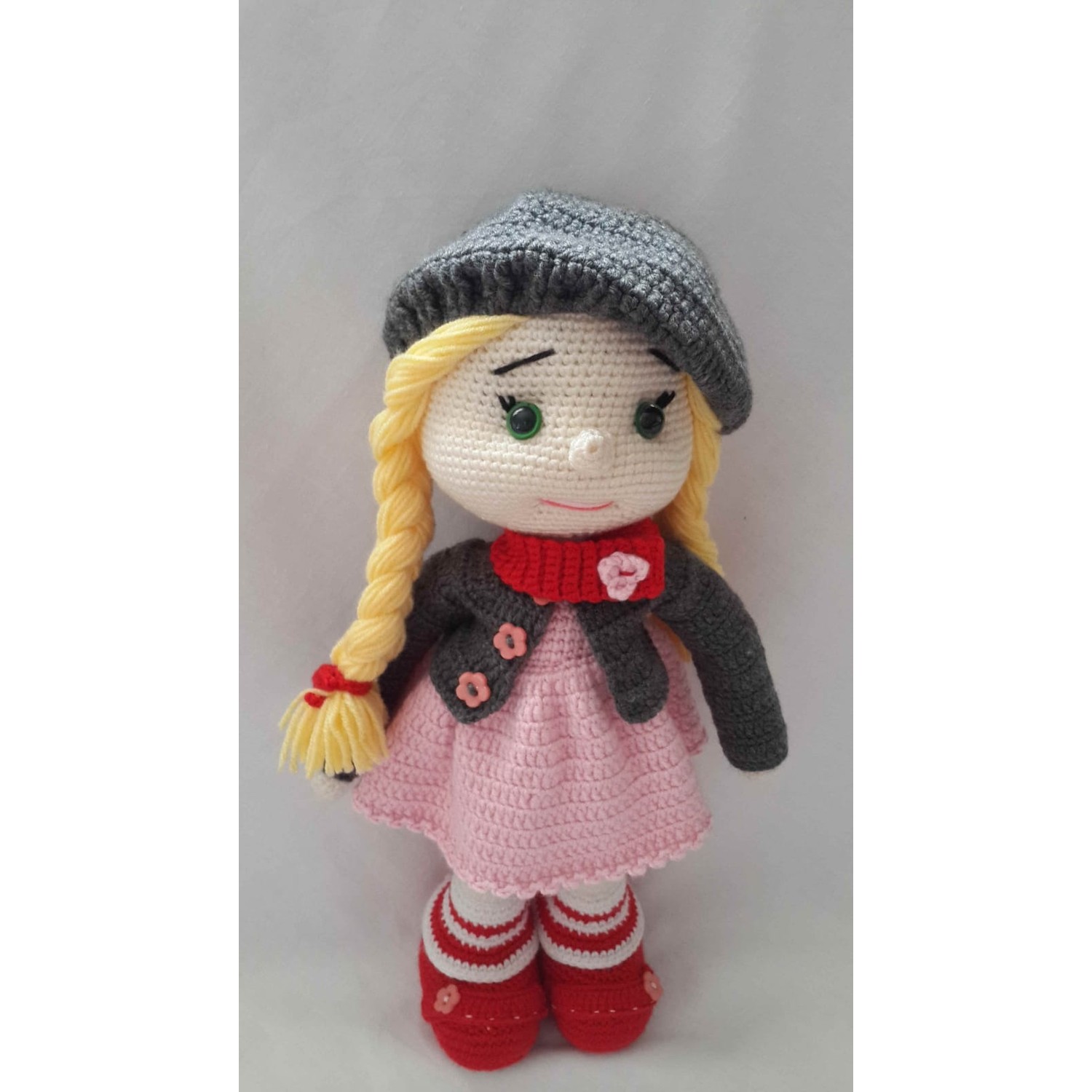 Amigurumi Organik Yıkanabilir Örgü Oyuncak Sarışın Bebek