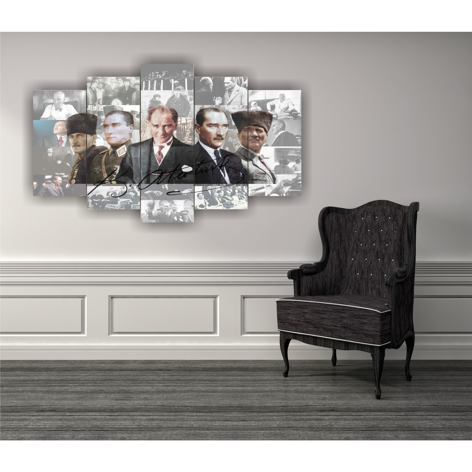 7Renk Dekor Atatürk Kolaj Dekoratif 5 Parça Mdf Tablo Fiyatı