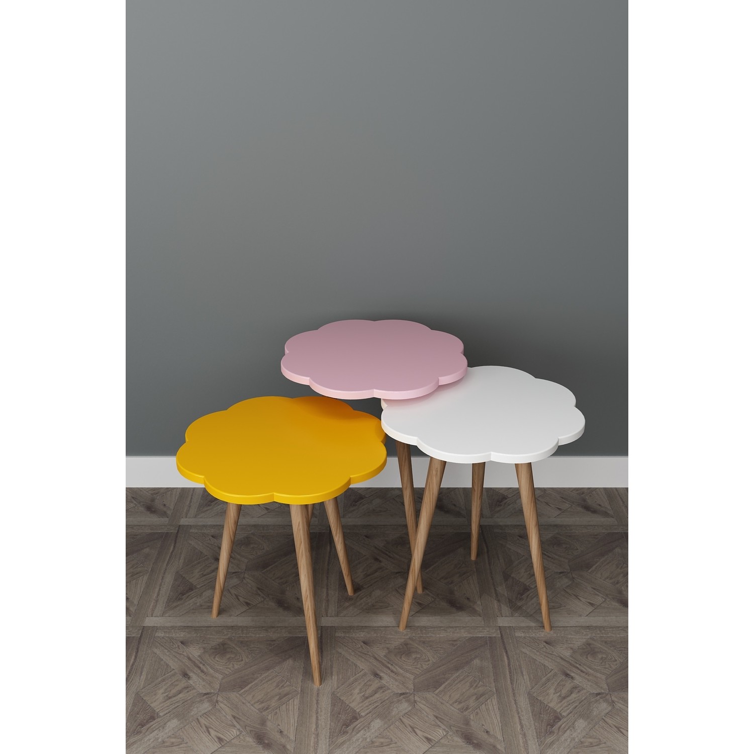 Sanal Mobilya Dolbin Zigon Sehpa Pembe Beyaz Turuncu Fiyatı