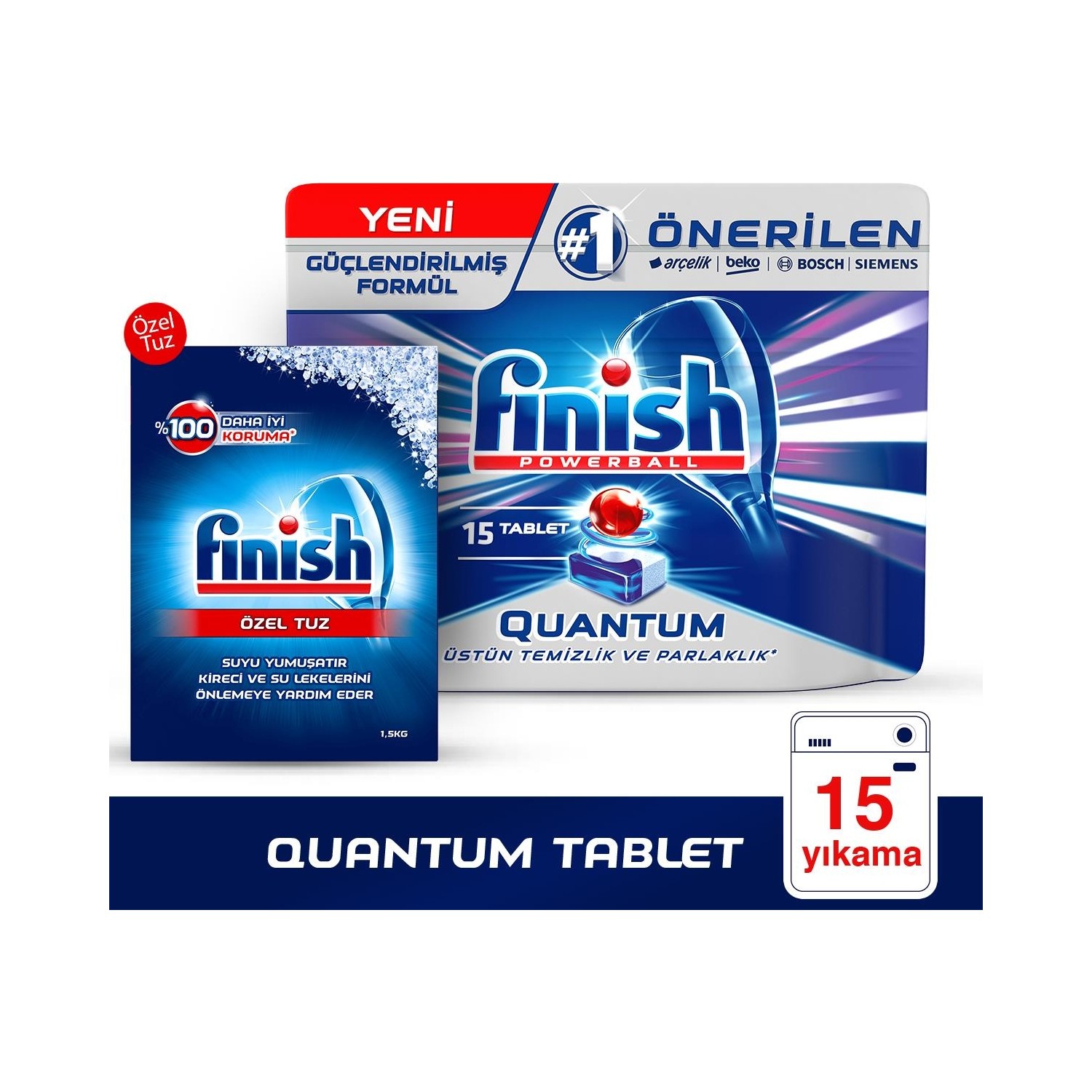 Finish Quantum 15 Tablet Bulaşık Makinesi Deterjanı + Finish Fiyatı