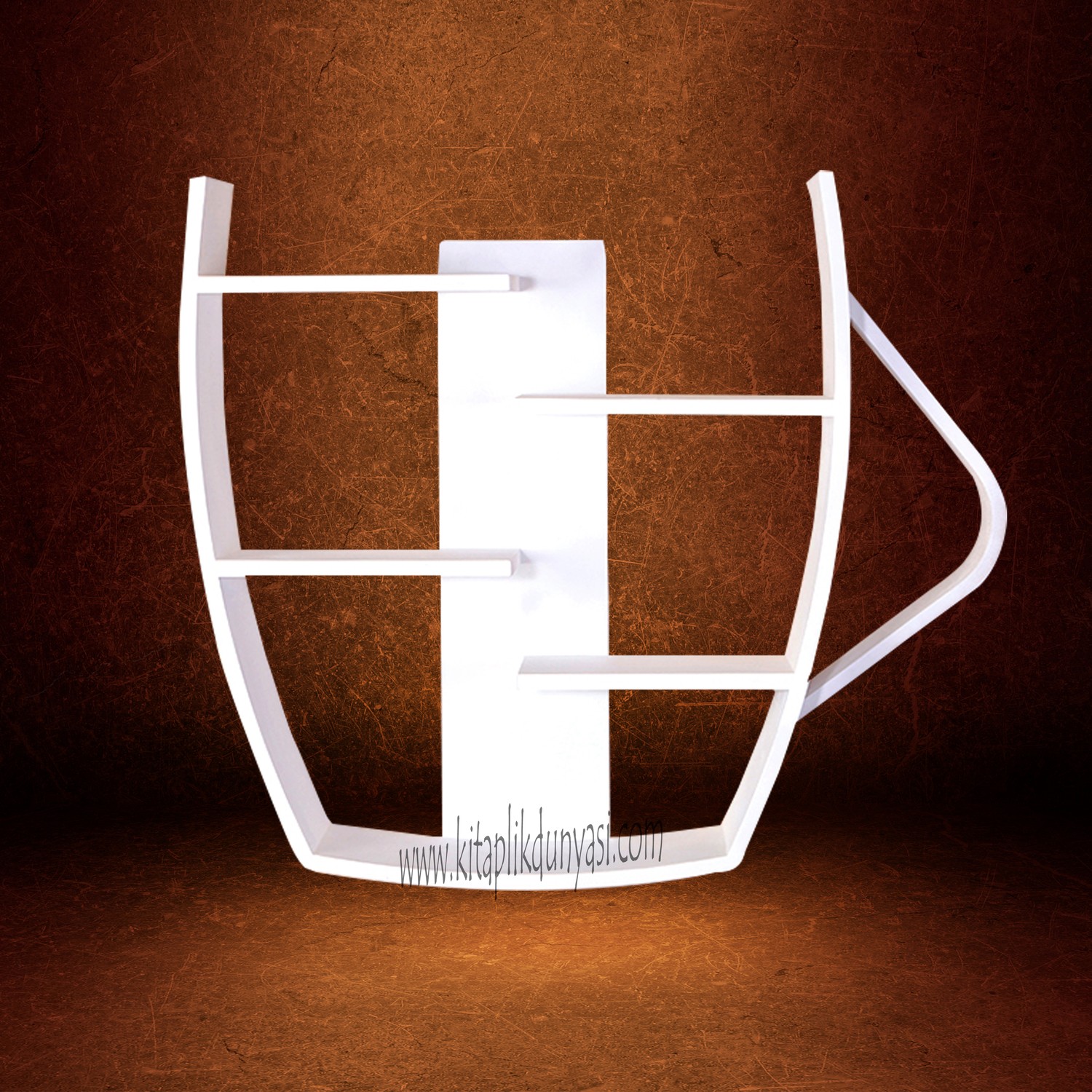 Alenda Mobilya Dekoratif Fincan Tasarım Kitaplık Fiyatı