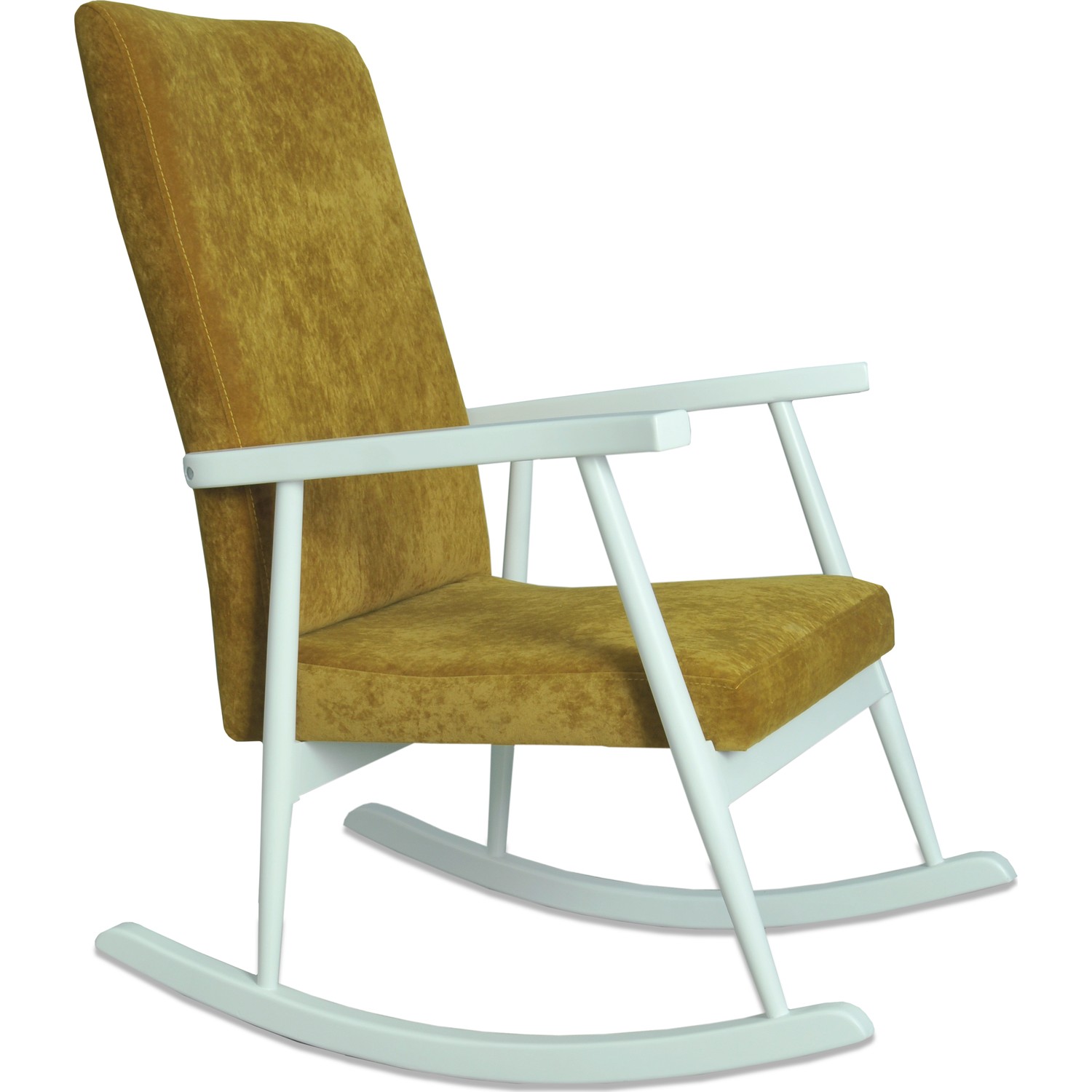 Asedia Teksas Döşemeli HardalLake Beyaz Sallanan Sandalye